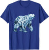 Arctic Polar Bear Mountain Waterfall Nature Arctic Polar Bear Forest Waterfall Landscape T-Shirt - Royal Blue