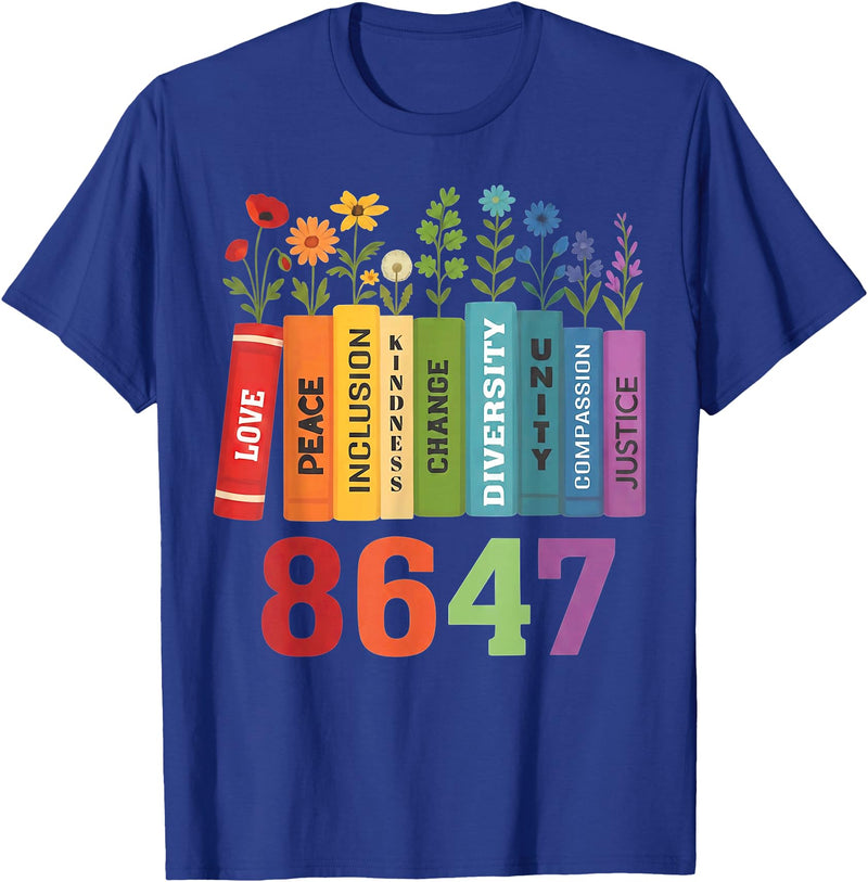 Retro Vintage 8647 Tee Retro Vintage 86 47 Floral 8647 T-Shirt - Royal Blue