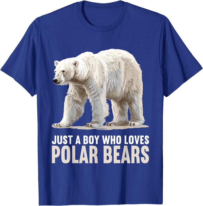 Polar Bears Polar Bear Lovers Shop Just a Boy who loves Polar Bears Polar Bear T-Shirt - Royal Blue