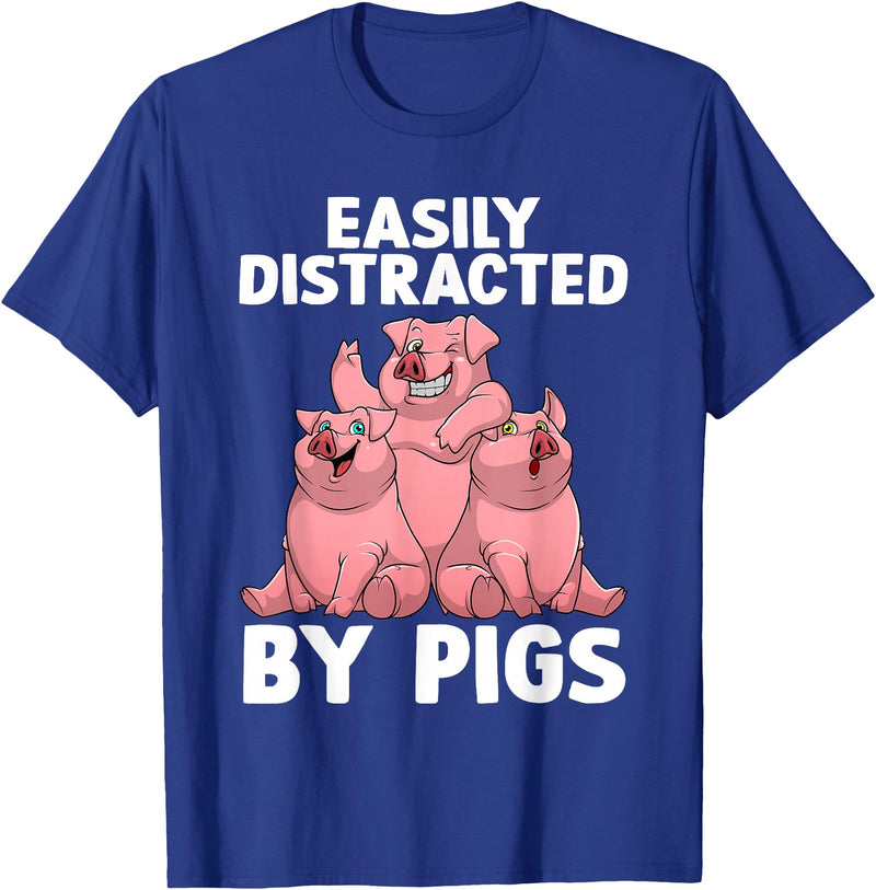 Pig Gift Pig Lover Stuff & Pig Novelty Accessories Funny Pig Design For Men Women Kids Farm Animal Pig Lovers T-Shirt - Royal Blue