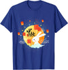 Cute Rabbit Lantern Chinese Mid-Autumn Festival Kids Adults T-Shirt in Royal Blue