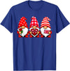 Three Gnome Crew Family Outfit Gnomes Love Valentine's Day Buffalo Leopard Heart Women Men T-Shirt - Royal Blue