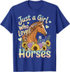 Funny Horse Lover Just A Girl Who Loves Horses T-Shirt - Royal Blue