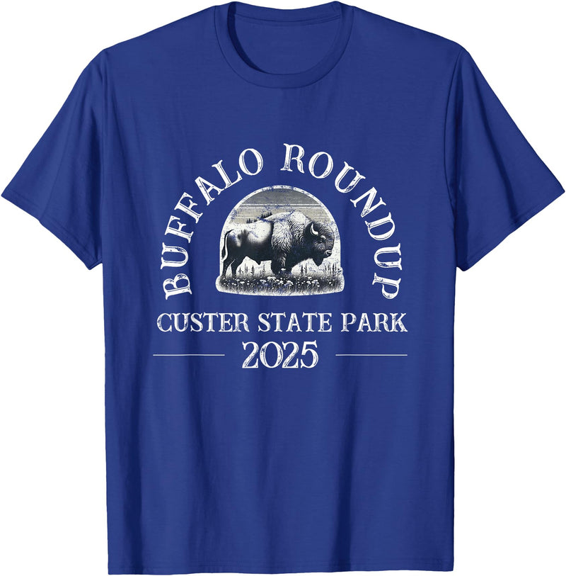 Southridge Design 2025 Custer State Park Buffalo Roundup - Distressed T-Shirt - Royal Blue