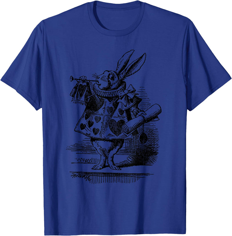 Cute Rabbit Lover Bunny Graphic T-Shirt (Slate Grey) in Royal Blue