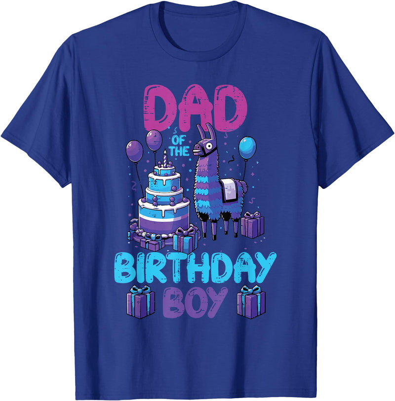 Birthday Party Shirts For Men Women Kids Dad of Birthday Boy Llama Pinata Party Family Matching Men T-Shirt - Royal Blue