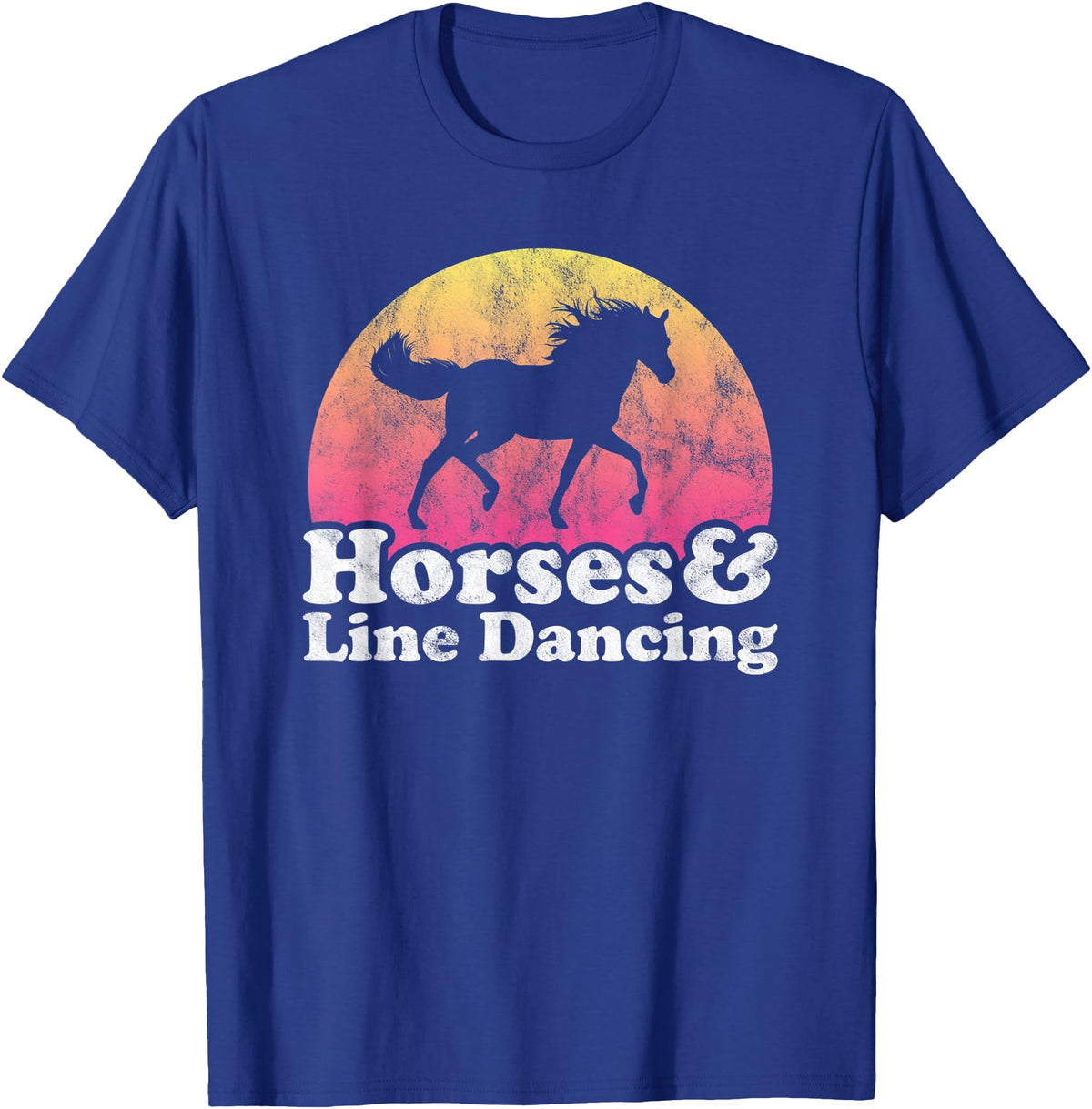 Horses and Line Dancing Apparel Co Horse and Line Dancing Women or Girls Horses T-Shirt - Royal Blue