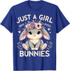 Just a Girl Who Loves Bunnies T-Shirt in Royal Blue