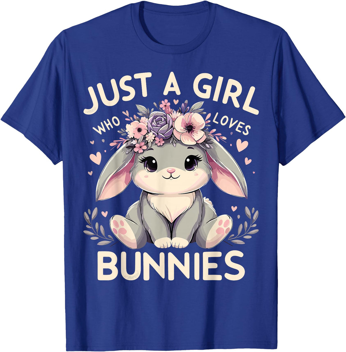 Just a Girl Who Loves Bunnies T-Shirt in Royal Blue