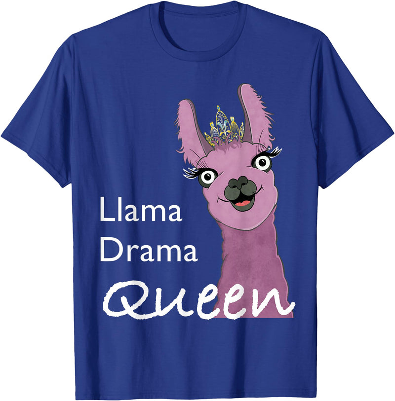 The Packing Llamas Llama drama queen T-Shirt - Royal Blue