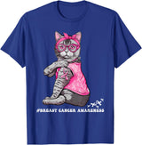 Nad-In October We Wear Pink Funny Cat Pink Ribbon In October We Wear Pink Breast Cancer T-Shirt
