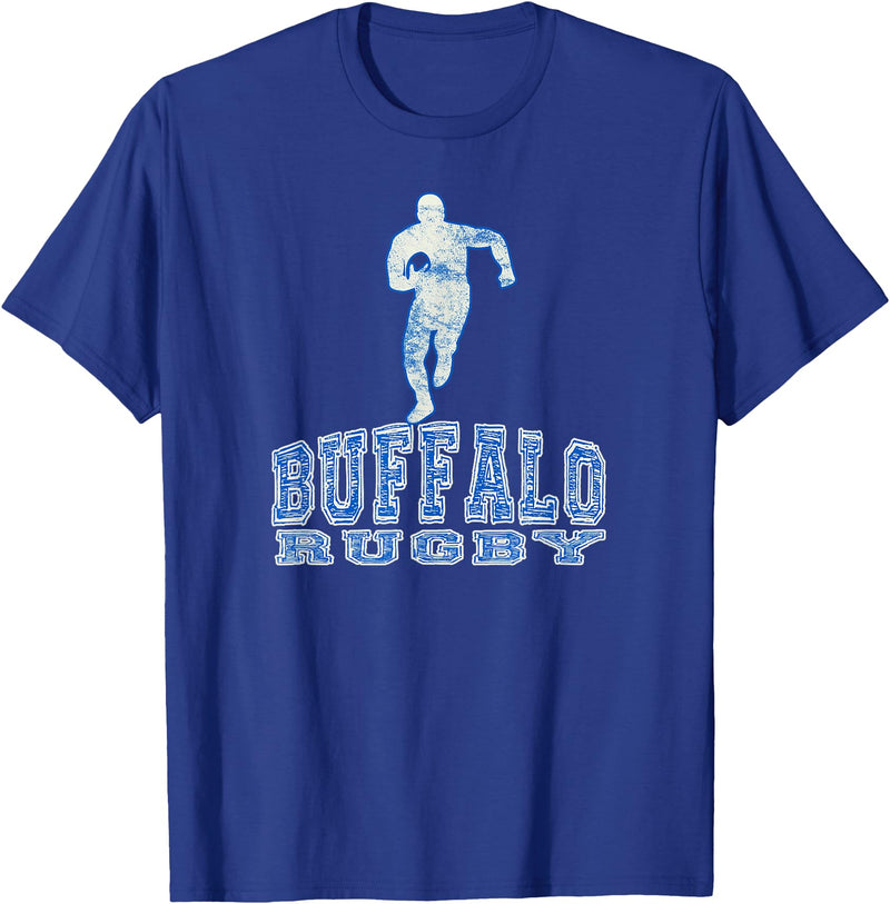 Vintage Buffalo Rugby Merch Vintage Buffalo Rugby with Rugby Player T-Shirt - Royal Blue