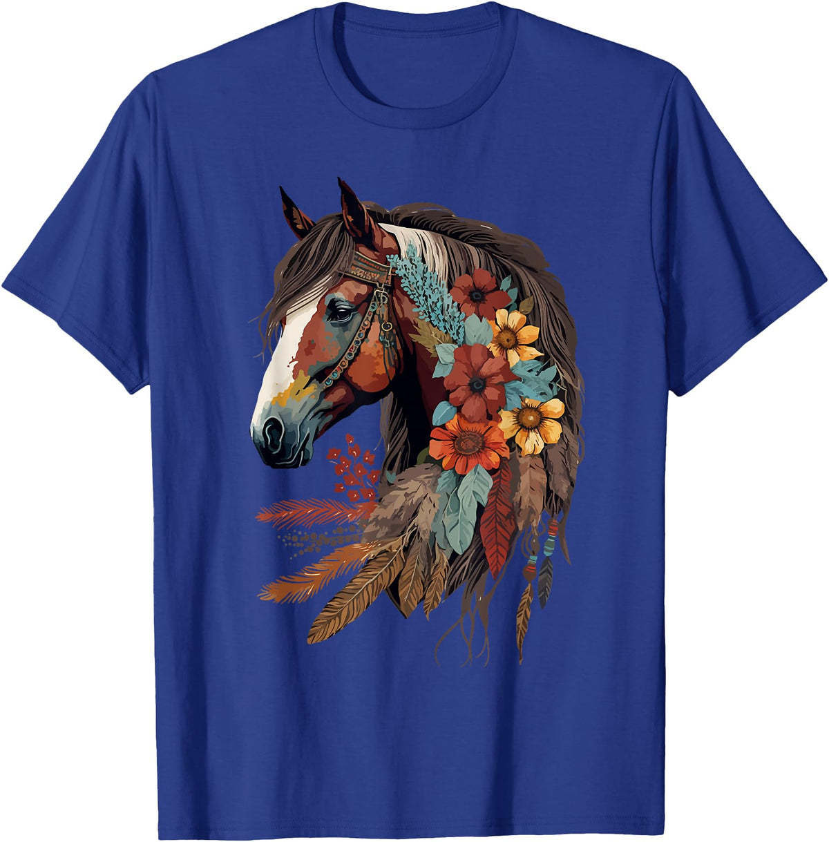 Just a girl who loves horses Co. Equestrian Horse Girl Western CowGirl Horseback Riding Theme T-Shirt - Royal Blue