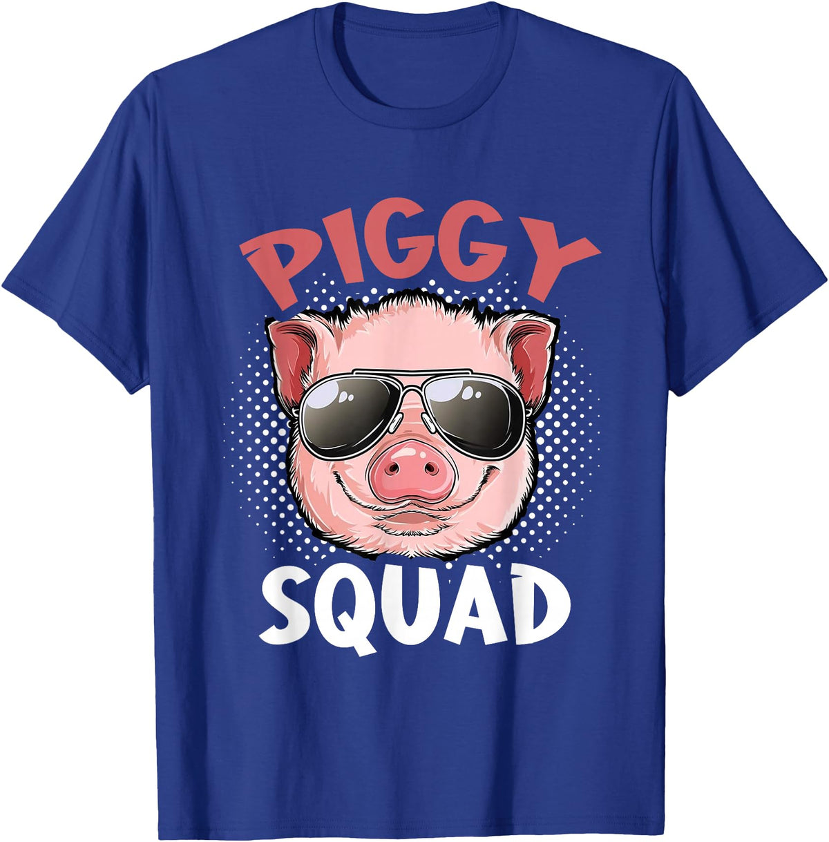 Piggy Squad T-Shirt Funny Cool Pigs Lover Pink Animal Tee T-Shirt - Royal Blue