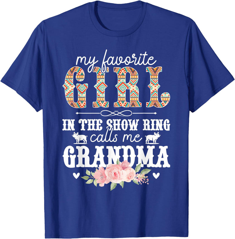 Proud Pig Show Grandma For Mother's Day Proud Pig Show Grandma Pig Show Grandmother T-Shirt - Royal Blue