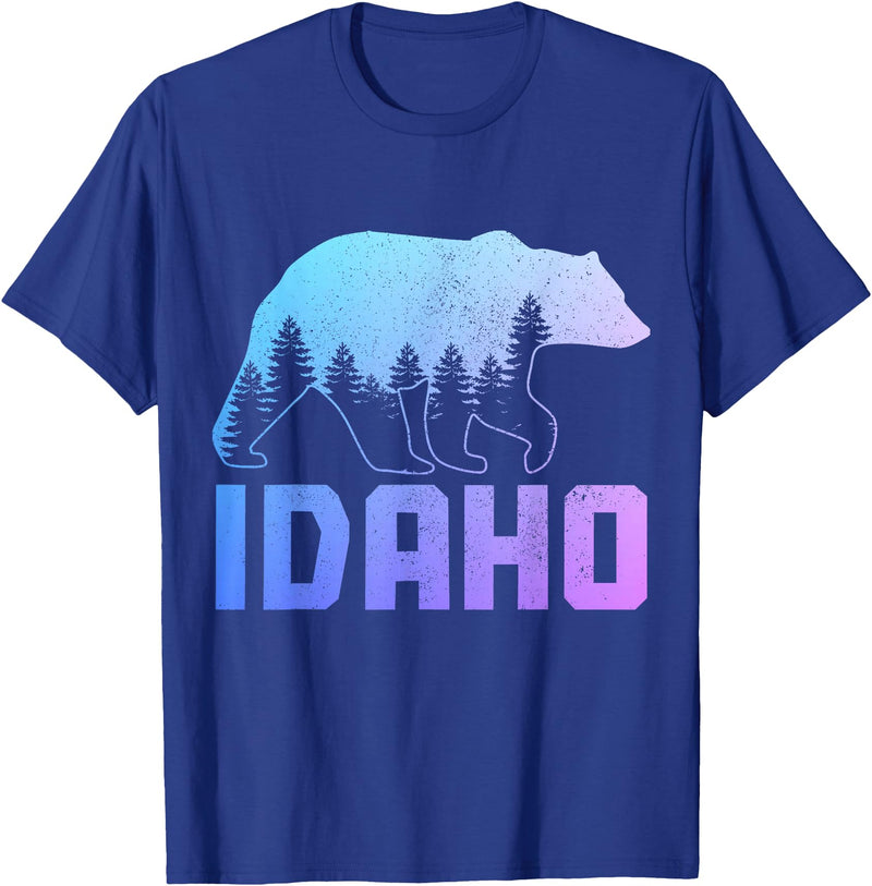 We Love Idaho Idaho Bear Grizzly Pride Outdoor Hiking Nature Vintage T-Shirt - Royal Blue