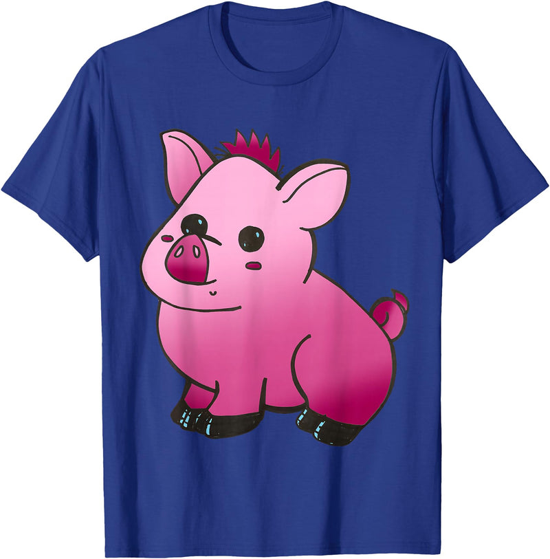 Repugly Hubert the Wobbly Pig T-Shirt - Royal Blue