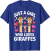 Giraffe Gift For Giraffe Lover Accessories & Stuff Cute Giraffe Art for Women Girls Giraffe Print Giraffe Lover T-Shirt - Royal Blue