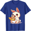 Funny Bunny Rabbit Eating Pizza Graphic T-Shirt in Royal Blue