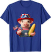 Pig Corn 4th of July Design 4th of July Pig American Us Flag Patriotic Corn 4th of July T-Shirt - Royal Blue
