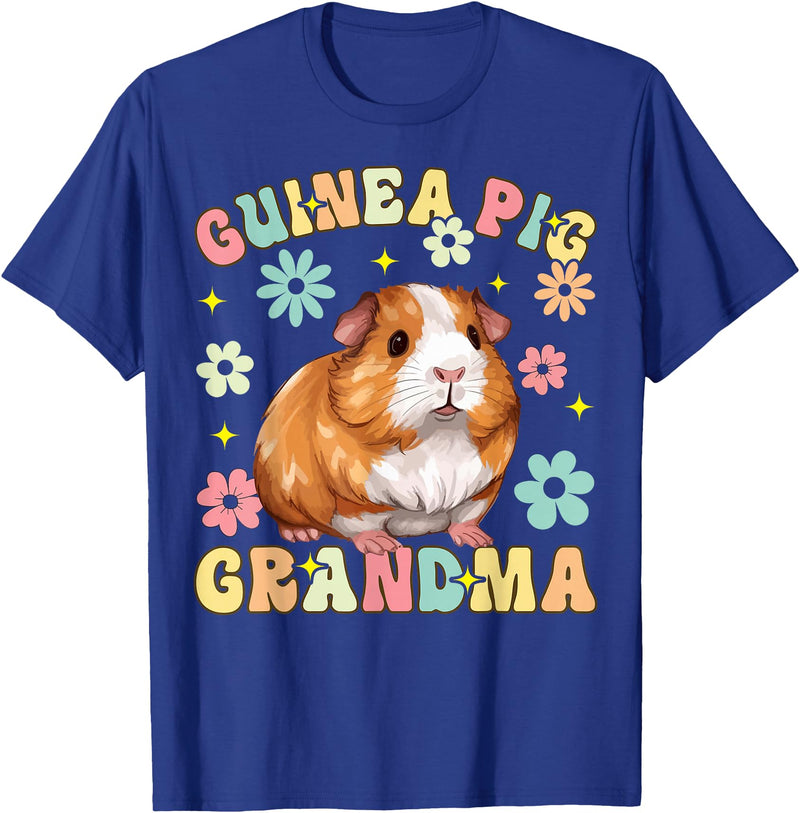 Guinea Pig Rodent Pet Owner Gifts Guinea Pig Grandma Groovy Guinea Pig T-Shirt - Royal Blue