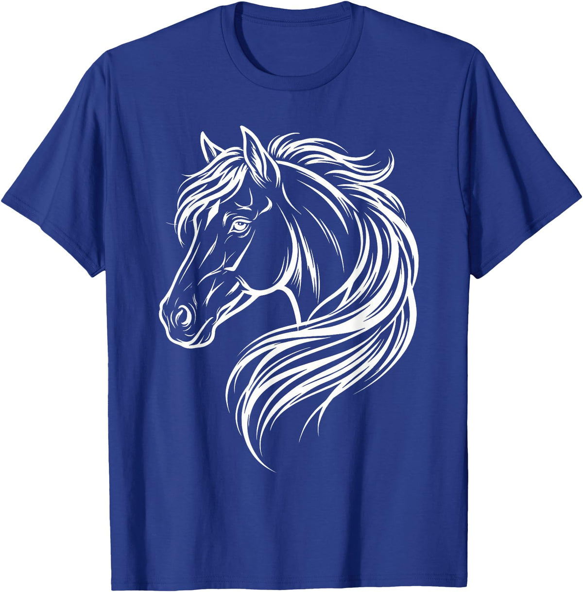 Horse Silhouette Farm Animal Graphic Horses Cute Horse Silhouette Art Equestrian Farm Animal Horse Lover T-Shirt - Royal Blue