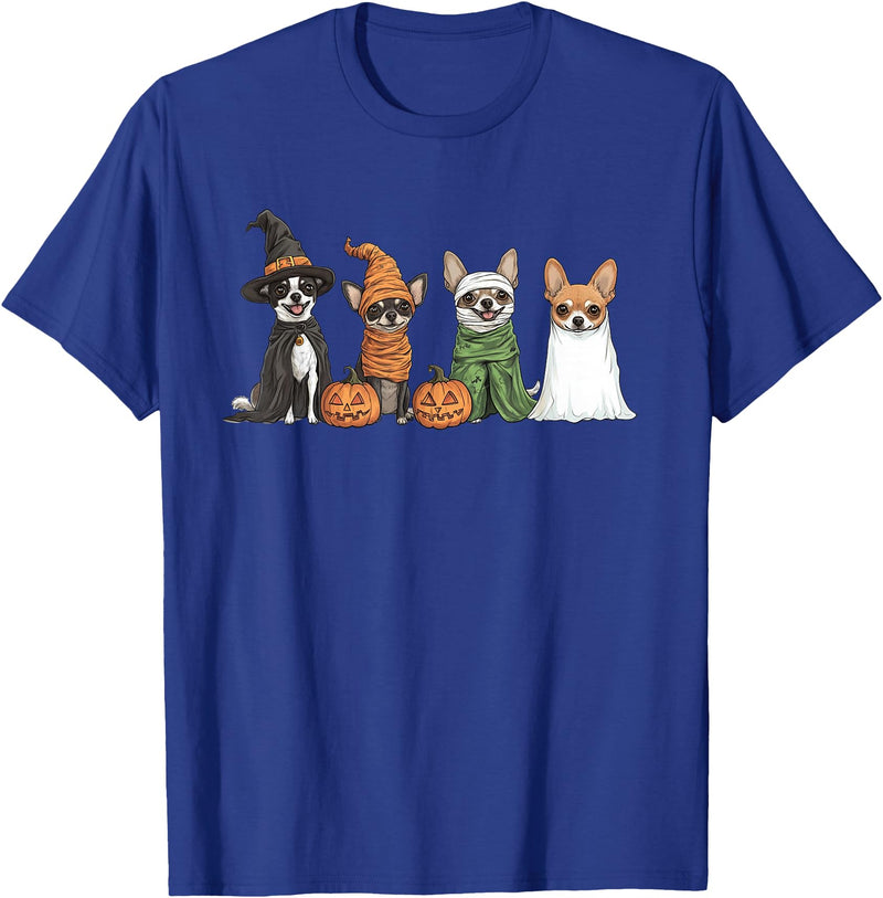 Cute Fall Chihuahua Dog Owner Halloween T-Shirt - Royal Blue