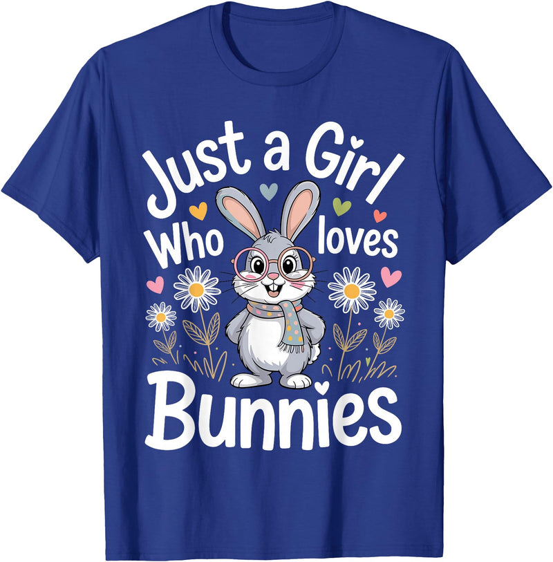 Bunny Art for Women Girls Mom Rabbit Hare Easter Bunny T-Shirt in Royal Blue
