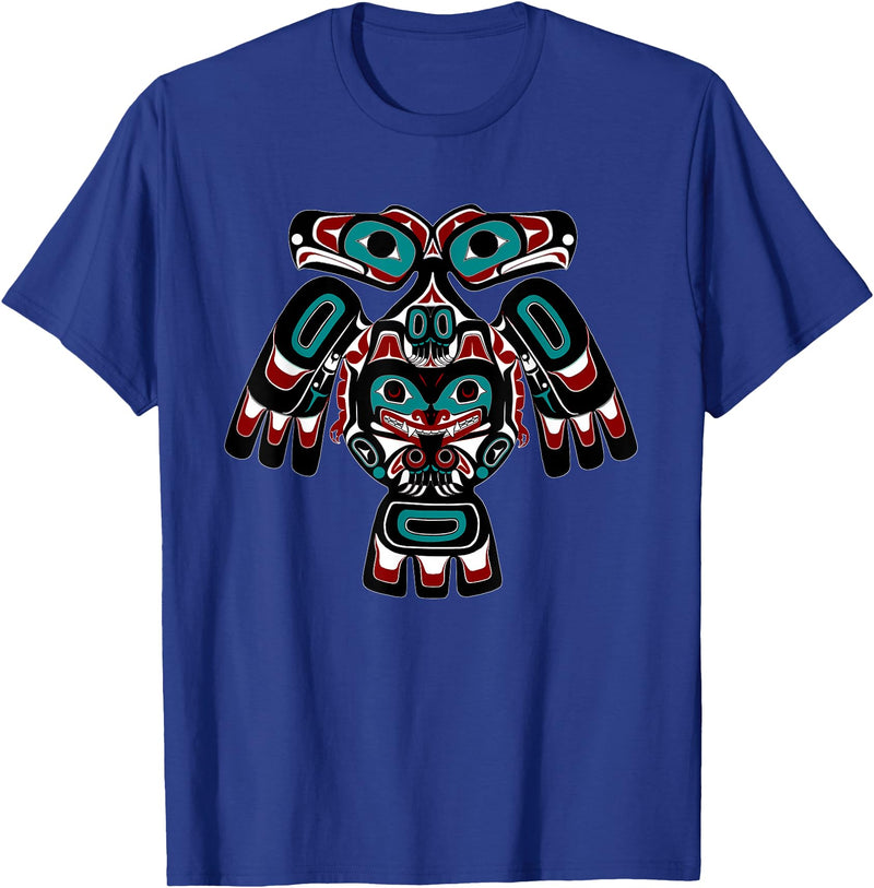 Tribal America Alaska Native American Indian Tlingit Eagle Bear Clan Spirit T-Shirt - Royal Blue