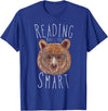 Reading Makes You Smart Bear Librarian Gifts Reading Makes You Smart Bear With Glasses Librarian Bookworm T-Shirt - Royal Blue