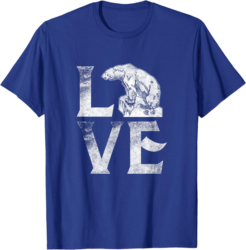 Love Polar Bears - White Bear T shirt, Tee Love Polar Bears T-shirt Cute White Bear Gift Climate Change T-Shirt - Royal Blue