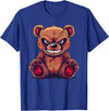 Cartoon Teddy Art I Grumpy Teddy Evil Teddy Bear T-Shirt - Royal Blue