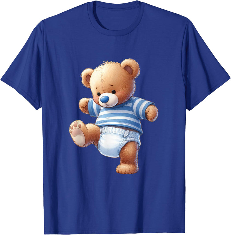 Baby Boy Teddy Bear Baby Shower Gender Reveal T-Shirt - Royal Blue