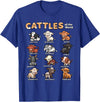 Wowsome! Cattles Animals of the World Cattle Farmer Rancher Cow Lover T-Shirt - Royal Blue