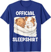 Cute Sleeping Guinea Pigs Pajama Official Sleepshirt Sleeping Guinea Pig Animal Lovers Pajama T-Shirt - Royal Blue