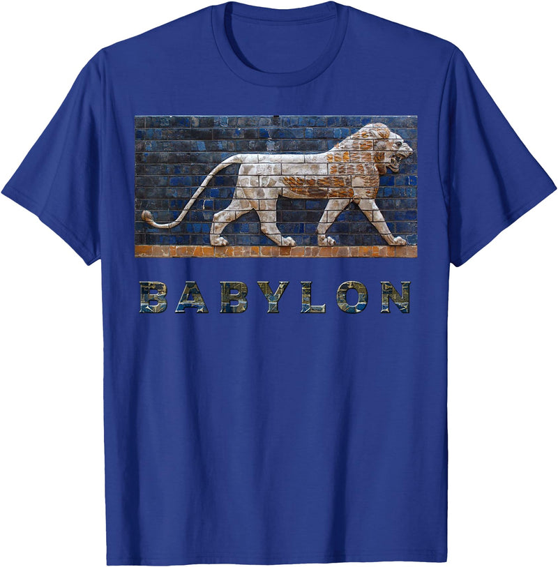G.Y Production Kids Unisex Black Lion Print T-Shirt - Royal Blue