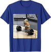 Hamster Deadlift Training Funny Cute Rat Weightlifting Meme T-Shirt - Royal Blue