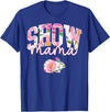 Stock Show Rabbit Mom Livestock County Bunny Mama Floral T-Shirt in Royal Blue