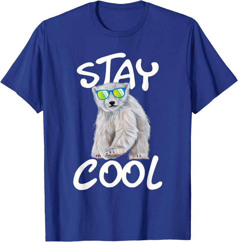 Funny Polar Bear Shirts Stay Cool - Polar Bear Cub Wildlife Zoo Animal Lover T-Shirt - Royal Blue