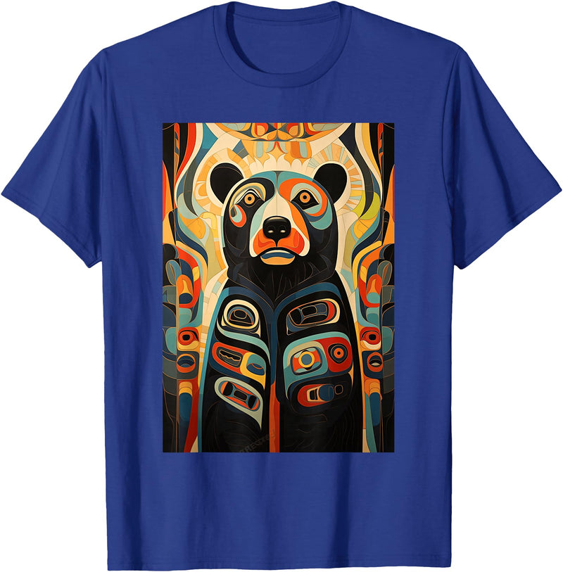 Spirit Bear Native American Art Design Ideas Indian Art Design Spirit Bear T-Shirt - Royal Blue