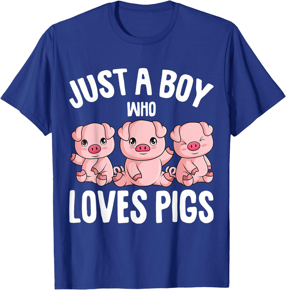 Funny Pig Lover & Owner Gift Ideas Just A Boy Who Loves Pigs Kids Boys T-Shirt - Royal Blue