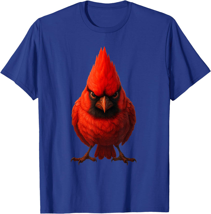 I just really like animals Angry Cardinal Artwork Red Bird Nature Wildlife Graphic T-Shirt - Royal Blue