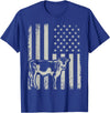 American Bull Riding Cowboy 4th of July USA Flag Proud Patriotic Cattle Bull Cow Farmer Lover American Flag T-Shirt - Royal
