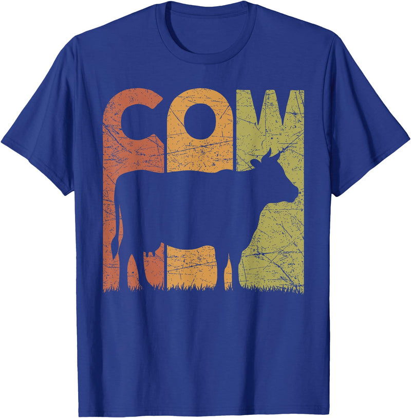 Cow Farming Vintage Cow Lover Retro Designs. Cow Vintage Cow Farmer Retro Dairy Farmer T-Shirt - Royal Blue