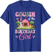 Cow First Birthday Girl Family Cousin Of The Birthday Girl 1St Birthday Cow Farm Family T-Shirt - Royal Blue