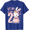 Rabbit Princess Children's Birthday 2 Years Girl Pink T-Shirt in Royal Blue