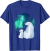 Northern Aurora Borealis Lights Designs Northern Aurora Borealis Lights Cute Polar Mother Bear Cub T-Shirt - Royal Blue