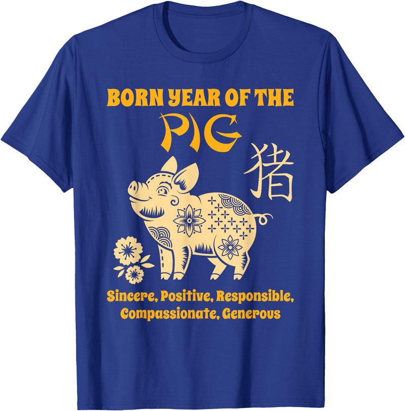 Chinese Zodiac Pig Birthday Year of the Pig T-Shirt - Royal Blue