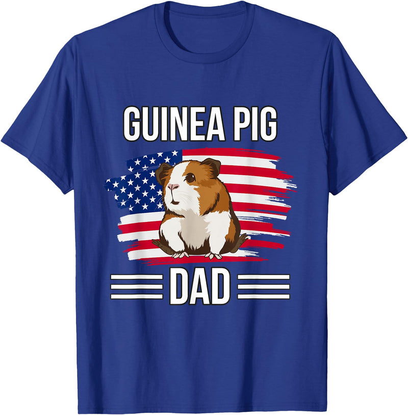 Funny Guinea Pigs Outfits Cavy US Flag 4th Of July Father's Day Guinea Pig Dad T-Shirt - Royal Blue