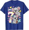 Koala Bear Lover Gift Co. Koala Bear 7th Birthday Girl 7 Year Old Birthday Cute Koalas T-Shirt - Royal Blue